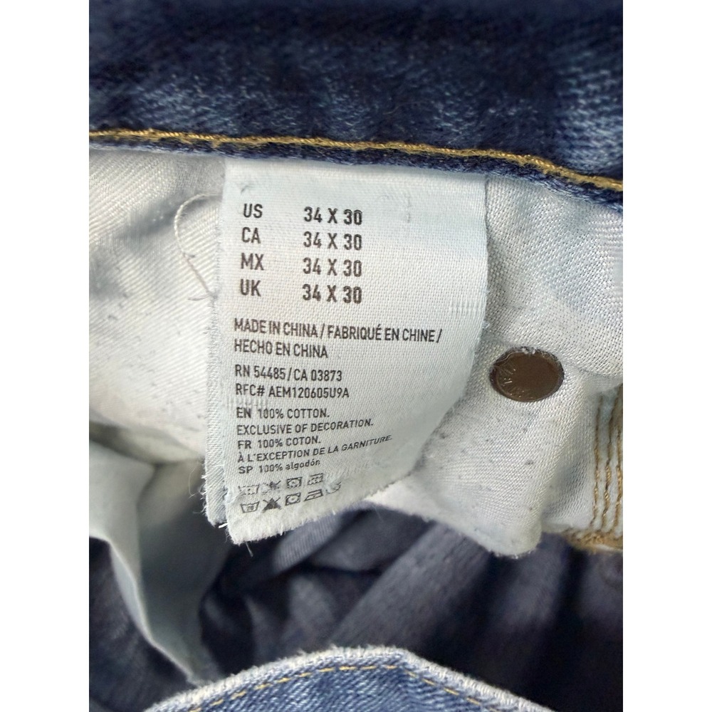 American Eagle‎ Jeans Mens Blue Straight Leg Medium Wash 34x29 - Picture 10 of 11